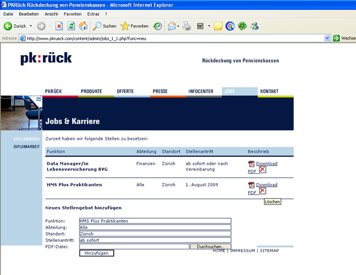 PKR&uuml;ck Content Management