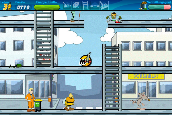Screenshot Gib dem Abfall einen Korb